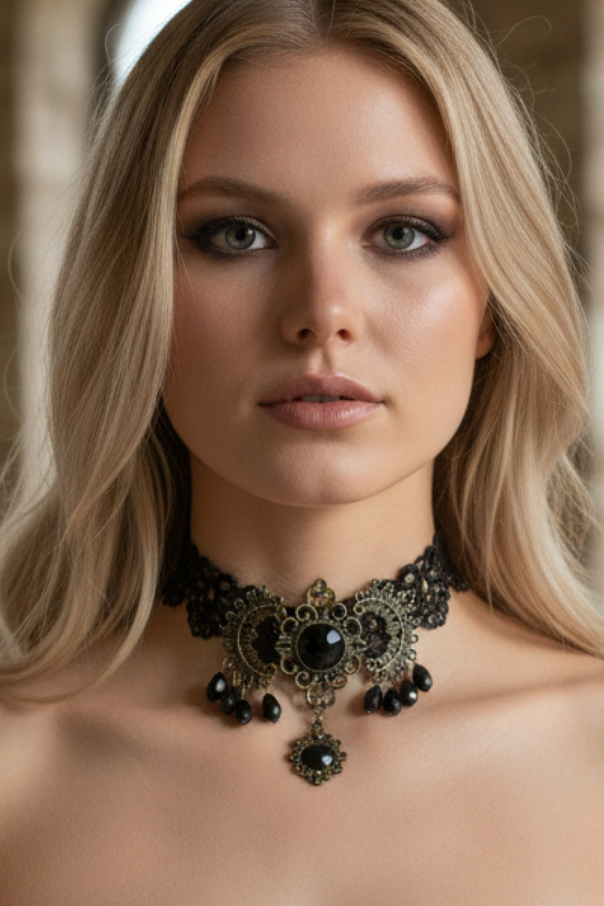 Zet Style Arcana Koleksiyonu “Arcana Noctis – Gecenin Sırları” Siyah Dantel Choker Gotik Kolye - Görsel 4
