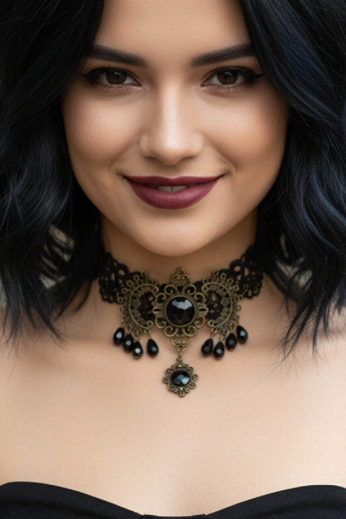 Zet Style Arcana Koleksiyonu “Arcana Noctis – Gecenin Sırları” Siyah Dantel Choker Gotik Kolye - Görsel 6