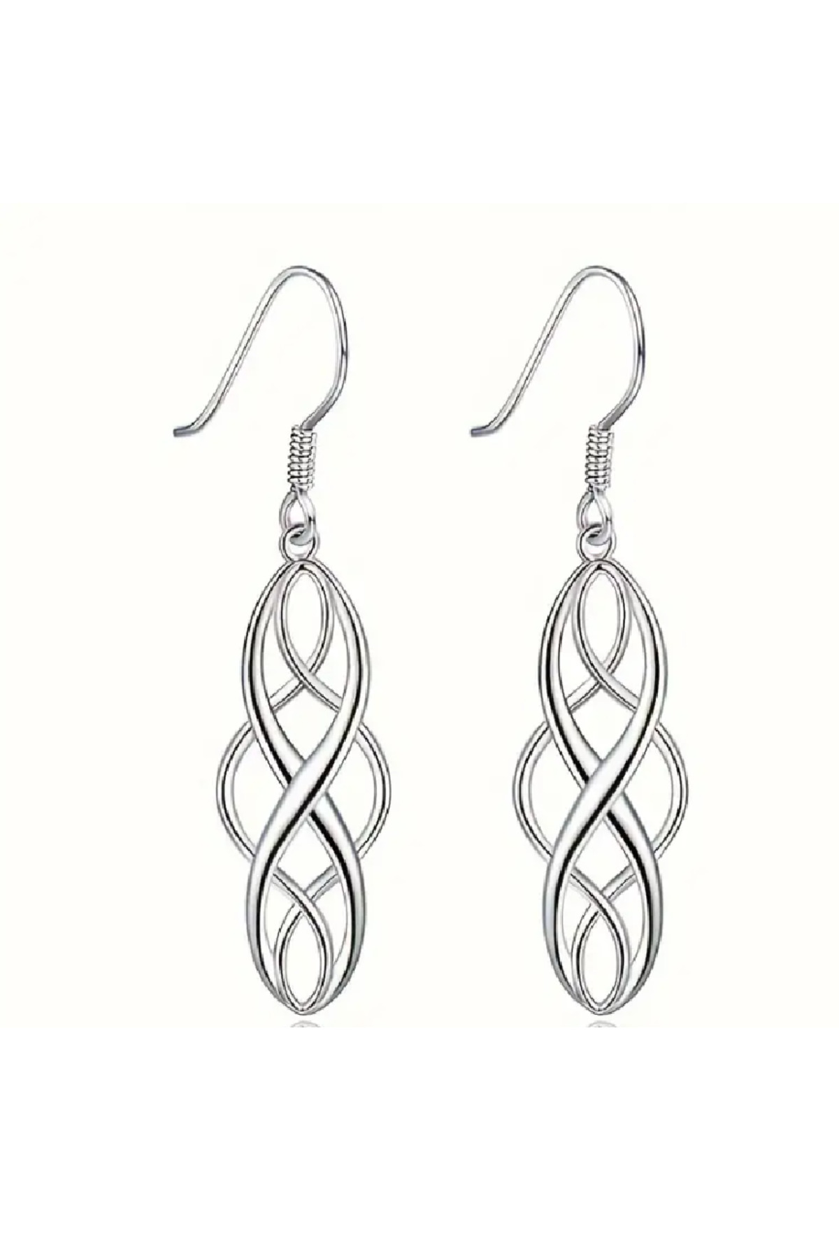 Zet Style Hollow Celtic Knot Tasarımı Asma Küpe Zarif Kelt Düğümü Küpe - Görsel 4