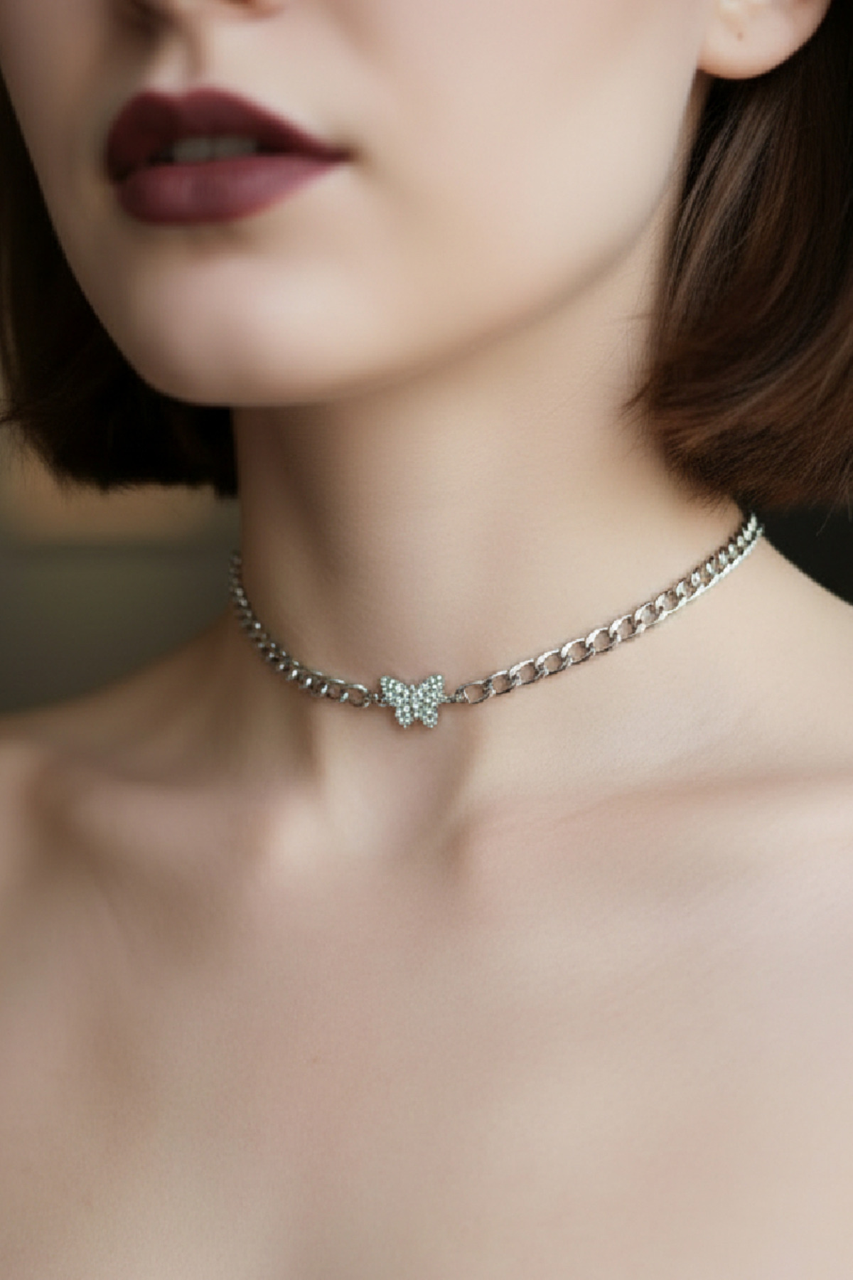 Zet Style "Lumina Papillon Choker" – Işıltılı Kelebek Choker Kolye - Görsel 2
