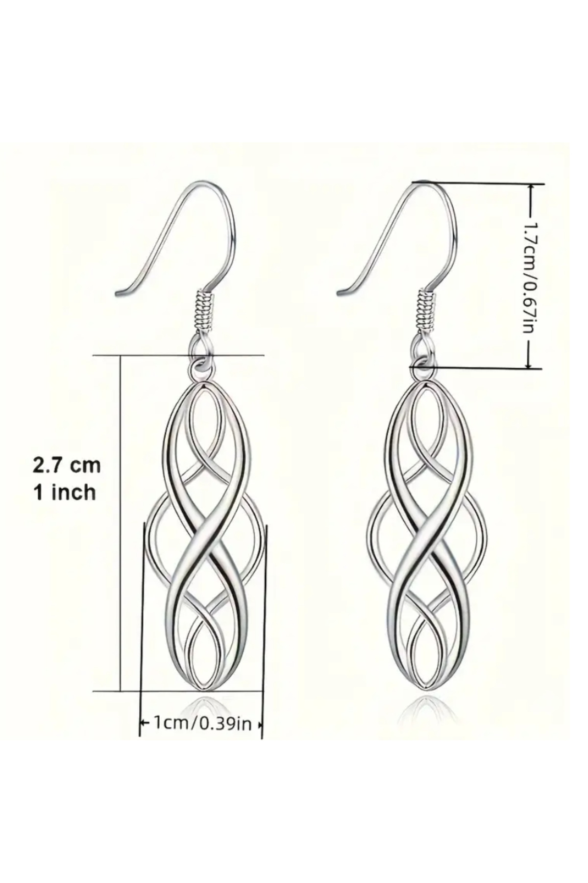 Zet Style Hollow Celtic Knot Tasarımı Asma Küpe Zarif Kelt Düğümü Küpe - Görsel 3
