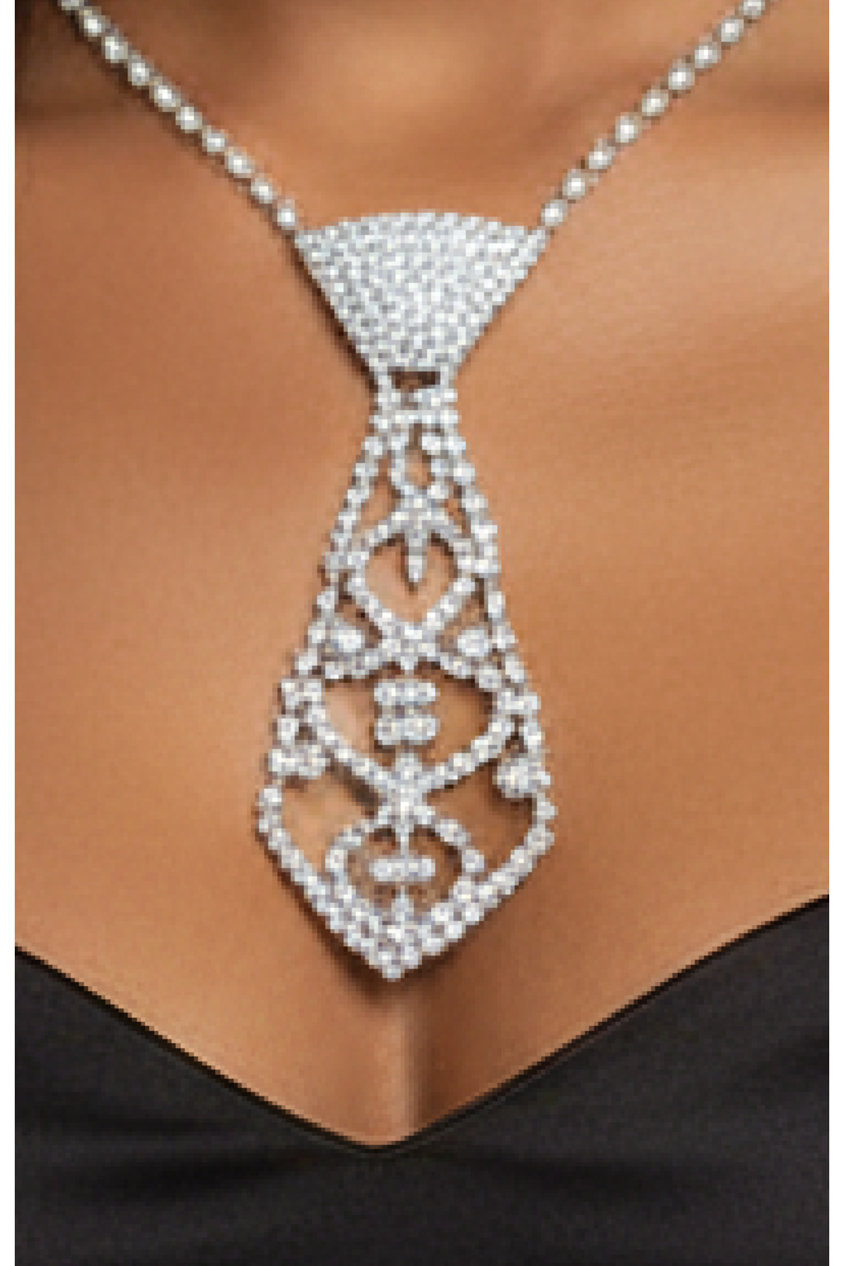 Zet Style “Crystal Tie Mirage” Taşlı Kravat Kolye - Muhteşem bir Hediye