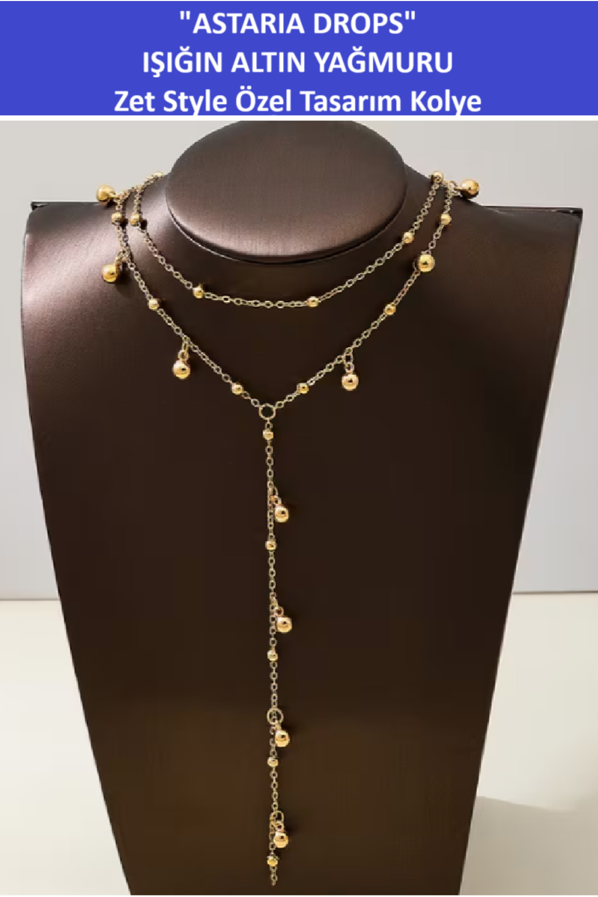Zet Style – ✨ Astria Drops – Işığın Altın Yağmuru - Özel Tasarım Kolye - Görsel 3